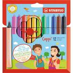 STABILO Cappi colouring pens wallet of 12 assorted colours