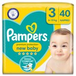 Pampers New Baby Nappies, Size 3 (6-10kg) Essential Pack