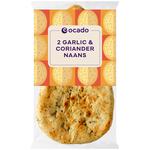 Ocado 2 Garlic & Coriander Naans